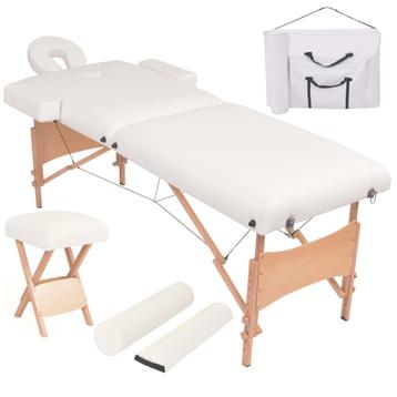 vidaXL Massagetafel- en krukset inklapbaar 2 zones 10 cm dik beschikbaar voor biedingen