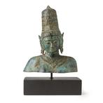 sculptuur, NO RESERVE PRICE - Antiqued Thai Buddha on Stand, Antiek en Kunst