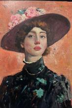 Italiaanse school (XX) - Ritratto di donna con cappello