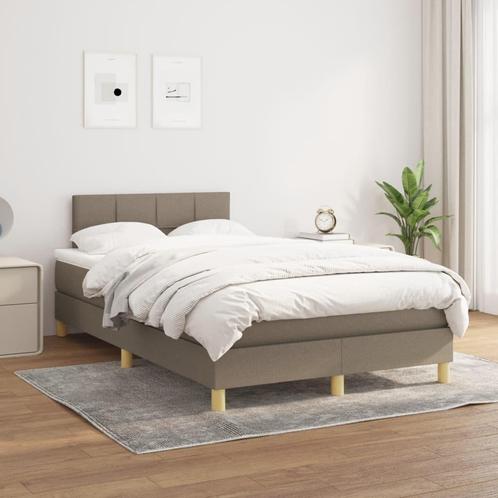 vidaXL Boxspring met matras stof taupe 120x200 cm, Huis en Inrichting, Slaapkamer | Bedden, 120 cm, 200 cm, Twijfelaar, Nieuw