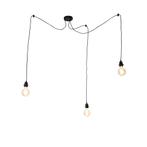 Industriële hanglamp zwart 3-lichts - Cava, Huis en Inrichting, Lampen | Hanglampen, Nieuw, Overige materialen, Modern, 75 cm of meer