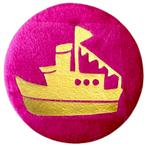 Baretspeld / button met de stoomboot roze, Ophalen of Verzenden, Nieuw