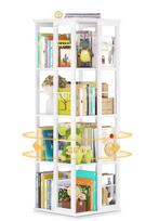 Draaibare Boekenkast 360° – Hoekkast met 4 Lagen Hout, Verzenden, Nieuw
