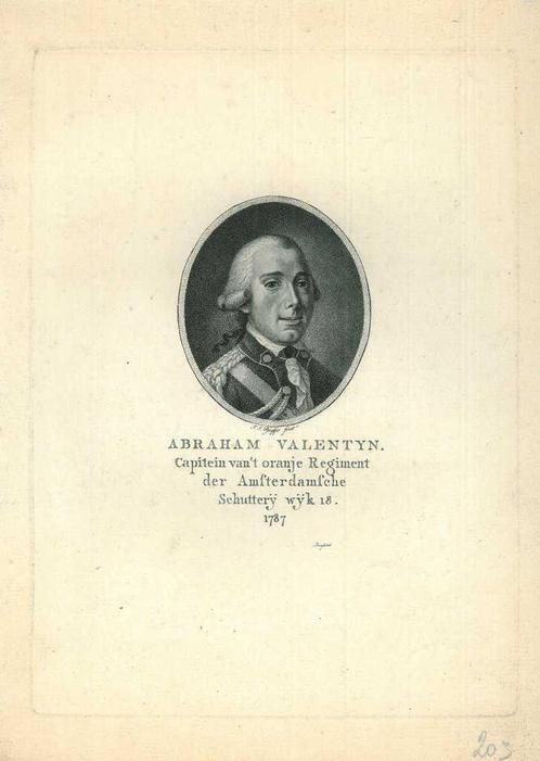Portrait of Abraham Valentijn, Antiek en Kunst, Kunst | Etsen en Gravures