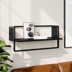 vidaXL Wandschap met stang 65x25x30 cm zwart, Huis en Inrichting, Woonaccessoires | Wandplanken en Boekenplanken, Verzenden, Nieuw