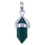 Zilveren Onyx groen edelsteen met potlood vatting ketting..., Sieraden, Tassen en Uiterlijk, Kettinghangers, Verzenden, Nieuw