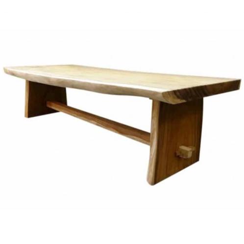 Boomstamtafel 400x120xH77,5 cm - bladdikte 10 cm, Tuin en Terras, Tuintafels, Nieuw, Ophalen of Verzenden