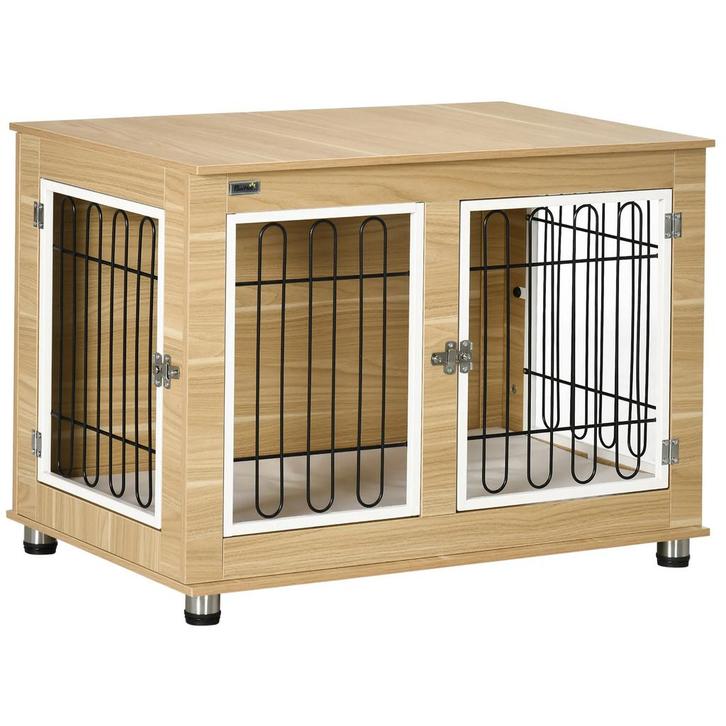 TRUUSK Hondenhok met Tafelblad - Dubbele Deuren - Kussen - E, Dieren en Toebehoren, Honden-accessoires, Nieuw, Verzenden