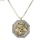 Hanger - 14 karaat Geel goud - 0.96ct. tw. Diamant, Sieraden, Tassen en Uiterlijk, Antieke sieraden