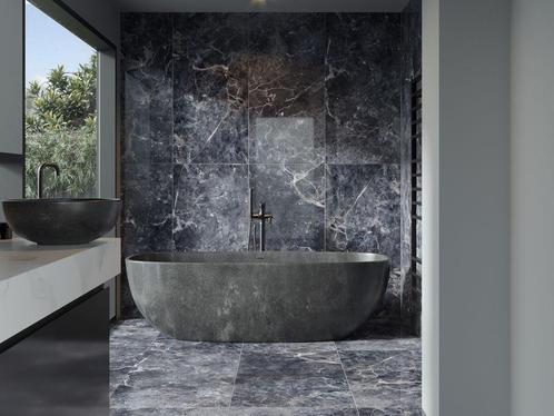 Marmerlook Vloertegels Antraciet 60x120 Hoogglans Wandtegels, Doe-het-zelf en Verbouw, Tegels, 60 cm of meer, 60 cm of meer, 10 m² of meer