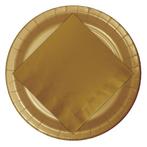 24x Gouden wegwerp bordjes van karton 23 cm - Bordjes, Verzenden, Nieuw
