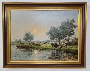 Albert Buikema (1949-1994) - Alblasserwaard, Kühe auf der beschikbaar voor biedingen