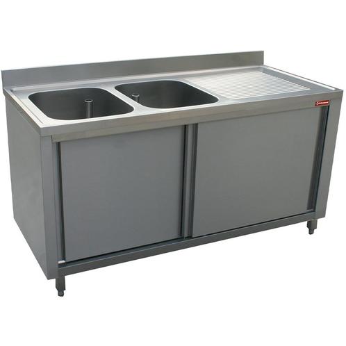 Spoeltafel 2 Kuipen 600x500xh325, Rechts Druipvlak Op Kast M, Zakelijke goederen, Horeca | Keukenapparatuur, Nieuw in verpakking