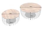 Set van 2 salontafels OPBERGRUIMTE 70cm natuurlijk mangohout, Huis en Inrichting, Tafels | Salontafels, Ophalen of Verzenden, Nieuw