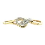 Gouden armband met diamant 17 cm 14 karaat, Sieraden, Tassen en Uiterlijk, Armbanden, Verzenden, Zo goed als nieuw, Wit, Goud