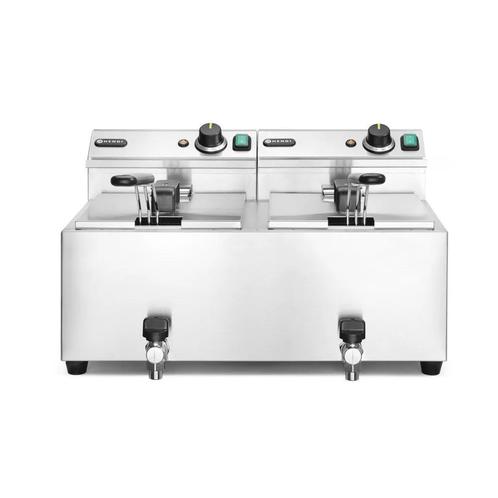Hendi Friteuse met aftapkraan - 2 x 8L, Hobby en Vrije tijd, Taarten en Cupcakes maken, Nieuw, Verzenden