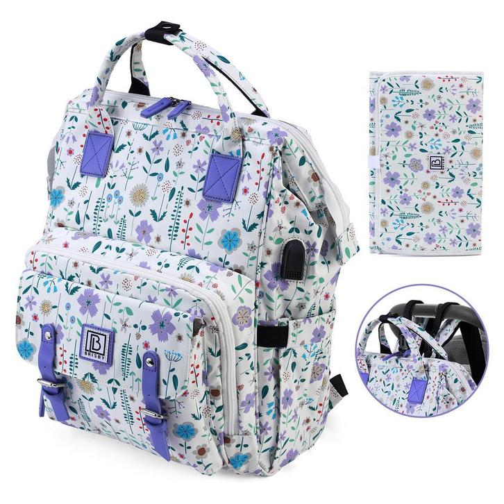 Brisby Overzichtelijke Luiertas – Verzorgingstas SET - BLOEM, Kinderen en Baby's, Luiertassen, Rugzak, Nieuw, Ophalen of Verzenden