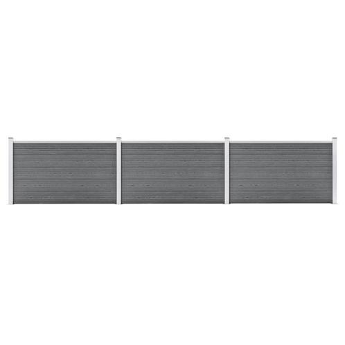 vidaXL Schutting 526x106 cm HKC grijs, Tuin en Terras, Schuttingen, Nieuw, Kunststof, 1 tot 2 meter, Verzenden