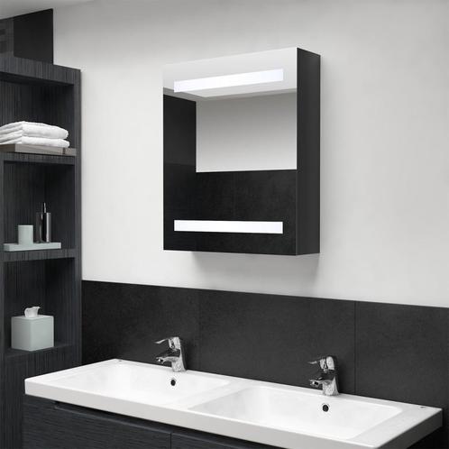 vidaXL Badkamerkast met spiegel en LED 50x14x60 cm glanzend, Huis en Inrichting, Tafels | Kaptafels, Nieuw, Verzenden