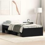 vidaXL Bedframe zonder matras 100x200 cm spaanplaat zwart, Huis en Inrichting, Slaapkamer | Bedden, 100 cm, Eenpersoons, Bruin