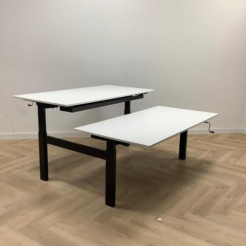 Tweedehands Drentea duo slingerbureau, 160x80 cm, wit -, Huis en Inrichting, Bureaus, Bureau, Gebruikt, Ophalen of Verzenden