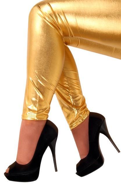 Legging Goud Metallic XS-S Gouden Glitter Broek Foute Party, Kleding | Dames, Carnavalskleding en Feestkleding, Kleding, Nieuw