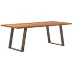 vidaXL Eettafel rechthoekig 220x100x74 cm massief eikenhout, Huis en Inrichting, Tafels | Eettafels, Verzenden, Nieuw