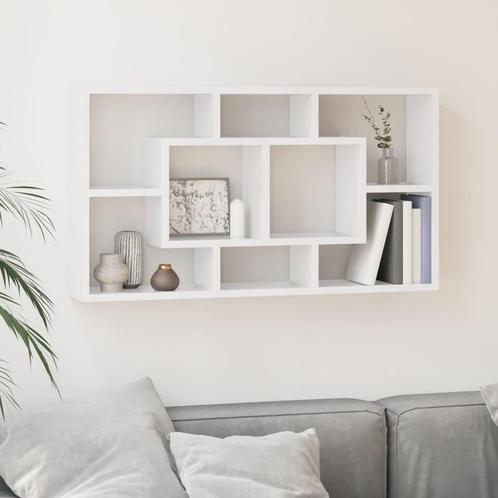 vidaXL Wandschap 8 vakken hoogglans wit, Huis en Inrichting, Woonaccessoires | Wandplanken en Boekenplanken, Nieuw, Verzenden