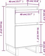 vidaXL Dressoir 40x35x70 cm bewerkt hout bruin eikenkleur, Ophalen of Verzenden, Zo goed als nieuw