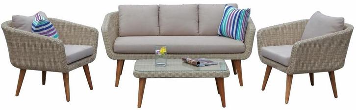 Stoel-bank Loungeset Mire Wicker Antraciet The Outsider, Tuin en Terras, Tuinsets en Loungesets, Verzenden