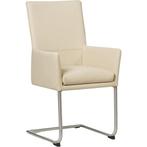 Leren eetkamerstoel Rumor - Toledo Betulla (crème) -, Huis en Inrichting, Leren eetkamerstoel Rumor - Toledo Betulla (crème) - Sledepoot staal rond RVS past perfect in uw interieur als u woonstijl: Modern is.