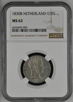 Koning Willem I - halve gulden 1830 Brussel MS62 NGC, Zilver, Losse munt, Verzenden