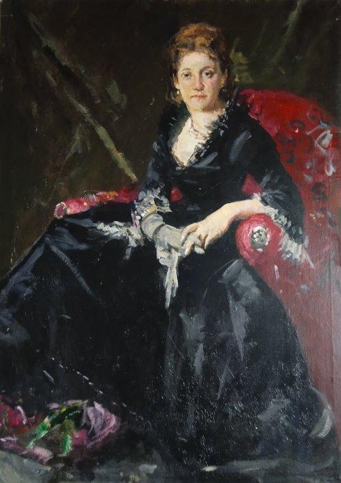 Europese school (XX) - Ritratto di Nadezhda Polovtseva, Antiek en Kunst, Kunst | Schilderijen | Klassiek