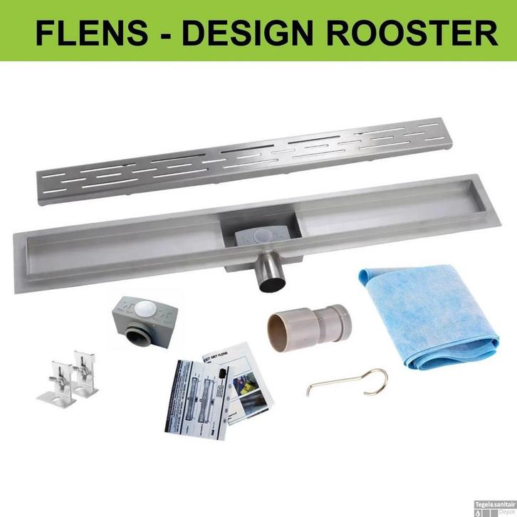 Douchegoot met rooster en sifon (alle maten) vanaf € 49.00, Doe-het-zelf en Verbouw, Sanitair, Douche, Nieuw, Chroom, Rvs, Ophalen of Verzenden