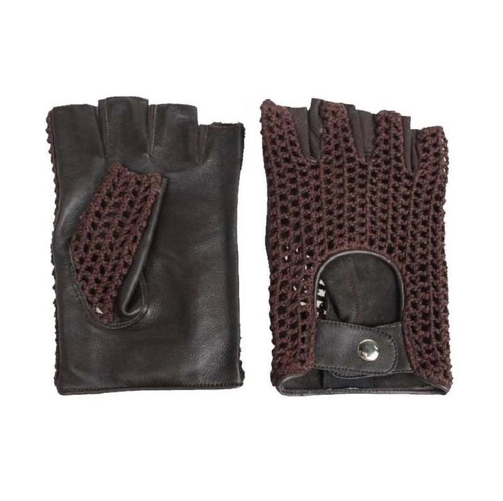 Swift vintage vingerloze crochet leren handschoenen bruin, Motoren, Kleding | Motorkleding, Nieuw met kaartje, Verzenden