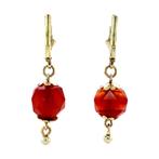 Gouden oorhangers met carneool 14 krt, Sieraden, Tassen en Uiterlijk, Oorbellen, Ophalen of Verzenden, Nieuw