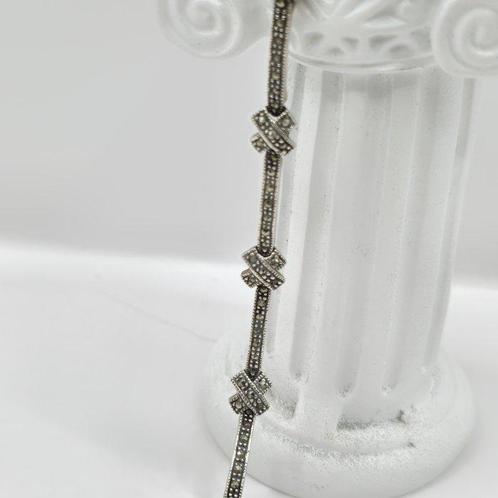 Zilver, 925 sterling zilver en marcasiet - Armband - Art, Antiek en Kunst, Kunst | Designobjecten