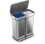 Simplehuman Rectangular - Prullenbak - 58 Liter Inhoud - Met, Huis en Inrichting, Verzenden, Zo goed als nieuw
