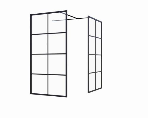 Douchewand 2 zijwanden Christina Helder glas Mat Zwart, Doe-het-zelf en Verbouw, Sanitair, Verzenden