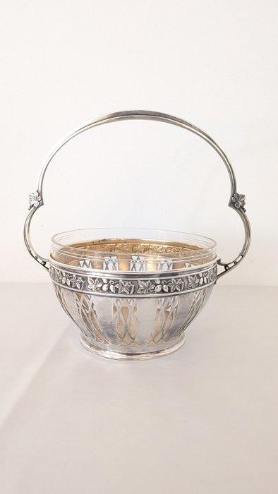 Engelbert Kayser - Fruitschaal - Verzilverd, Glas, Antiek en Kunst, Kunst | Designobjecten