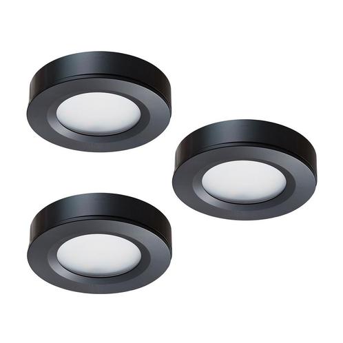 Ledisons LED-opbouwspot set 3 stuks Adria zwart 3W dimbaar, Huis en Inrichting, Lampen | Spots