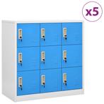 Lockerkasten 5 st 90x45x92,5 cm staal lichtgrijs en blauw, Huis en Inrichting, Nieuw, Verzenden