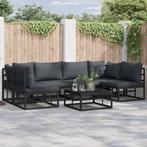 vidaXL Tuin Sofa Set met kussen met kussen 7 pcs Zwart 70 x, Verzenden, Nieuw, Aluminium