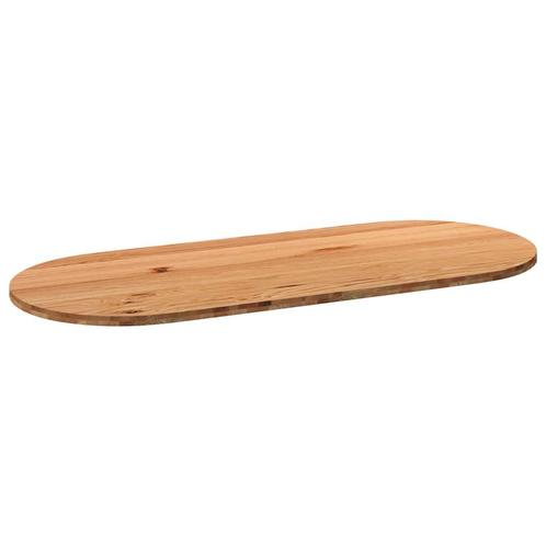 vidaXL Tafelblad 240x100x4 cm ovaal massief eikenhout, Huis en Inrichting, Tafels | Eettafels, Nieuw, Verzenden