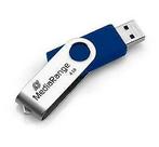 MediaRange | USB Stick | 4 GB | USB 2.0 | Twister | Blauw, Computers en Software, USB Sticks, Nieuw, Verzenden