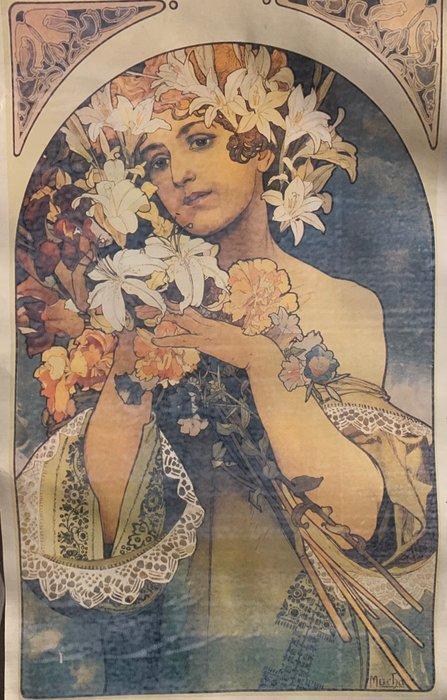 Alphonse Mucha (after) - La Fleur - Jaren 1970, Antiek en Kunst, Kunst | Tekeningen en Foto's