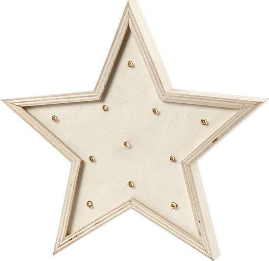 Ster van triplex met verlichting licht box, h: 26 cm, d: 3,5, Hobby en Vrije tijd, Knutselen, Nieuw, Ophalen of Verzenden
