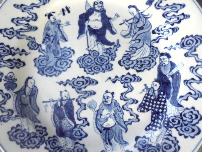 chinees porselein bord met 8 ontsterfelijken 19 eeuw -, Antiek en Kunst, Antiek | Overige Antiek