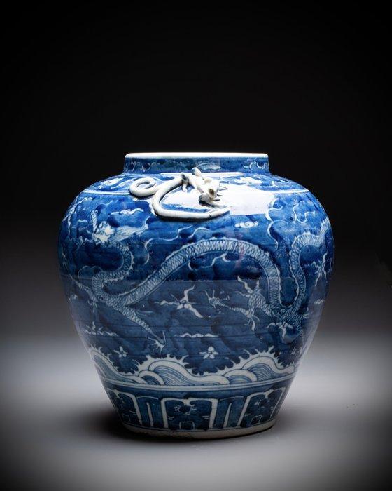 Geen Reserve - Antieke Chinese blauw-witte Draak & Fenix, Antiek en Kunst, Antiek | Overige Antiek