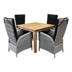 Selena Menorca dining tuinset 100x100xH79 cm 5-delig teak, Tuin en Terras, Tuinsets en Loungesets, Ophalen of Verzenden, Nieuw